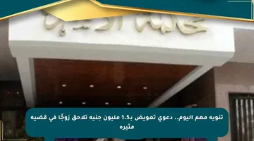 تنويه مهم اليوم.. دعوى تعويض بـ1.5 مليون جنيه تلاحق زوجًا في قضية مثيرة